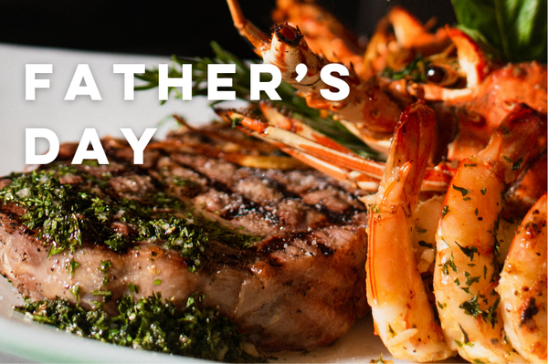 surf and turf on plate for father's day