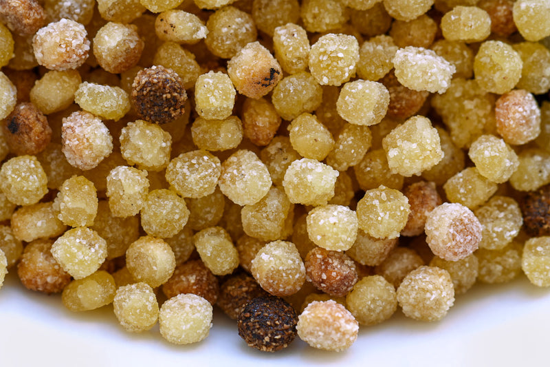 FREGOLA SARDA crystallized  beads up close